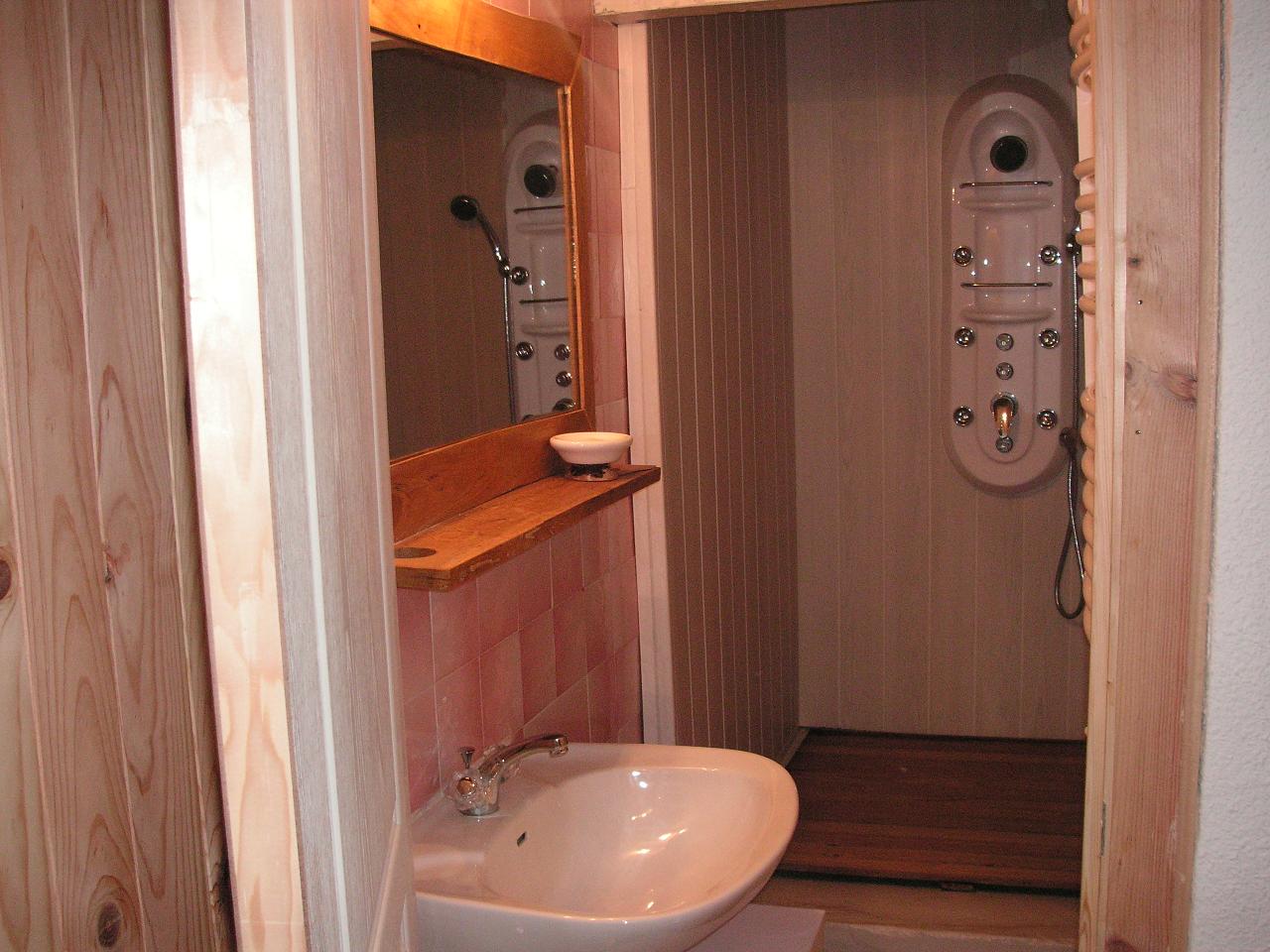 salle d`eau avec colonne de douche 
